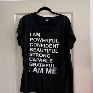 Black Graphic Tee with Empowering Message